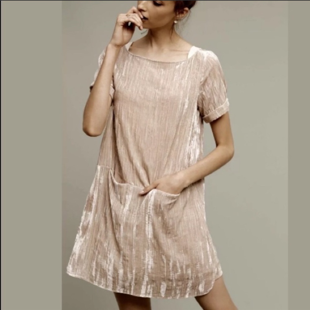 ANTHROPOLOGIE FLOREAT Velvet tunic dress